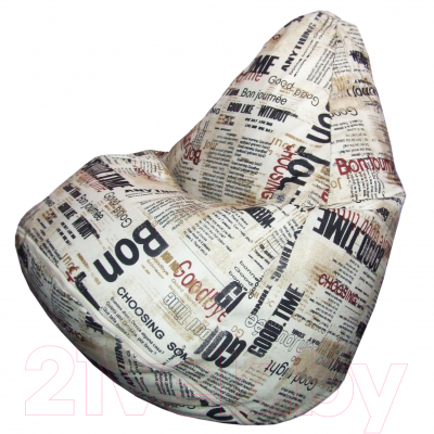 Бескаркасное кресло Flagman Груша Макси Г2.5-142 (Gazeta/Milk) - фото