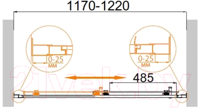 Душевая дверь Cezares MOLVENO-BF-1-120-P-Cr-IV