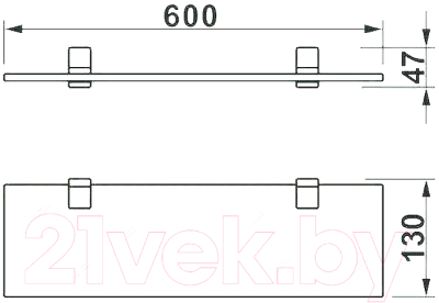 Полка для ванной Art&Max Gina AM-G-2737-Nr