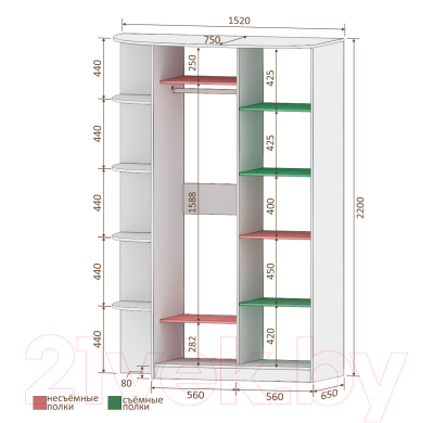 Шкаф Кортекс-мебель Лагуна ШК04-02