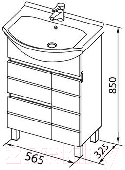 Тумба под умывальник Aquanet Доминика 60 / 171684