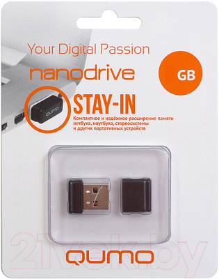 Usb flash накопитель Qumo Nano 16GB Black / QM16GUD-NANO-B