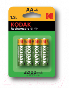 Аккумулятор Kodak HR6-4BL 2100mAh Ni-MH Pre-Charged (KAARPC-4BL) - фото