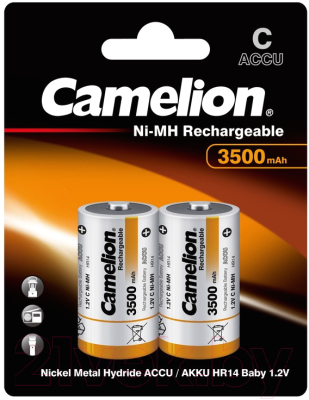 Комплект аккумуляторов Camelion C-3500mAh-BP2 NH - фото