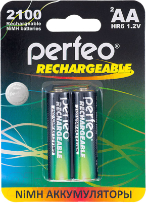 Комплект аккумуляторов Perfeo AA2100mAh/2BL - фото