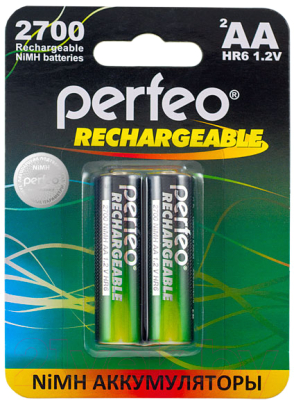 Комплект аккумуляторов Perfeo AA2700mAh/2BL - фото