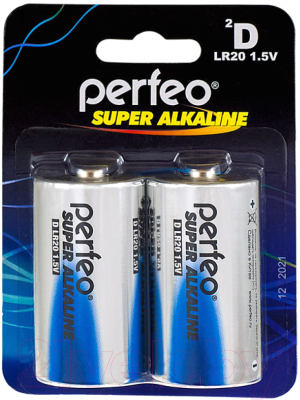 Комплект батареек Perfeo LR20/2BL Super Alkaline - фото