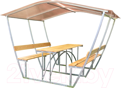 Беседка КомфортПром Тюльпан 3м с покрытием - фото