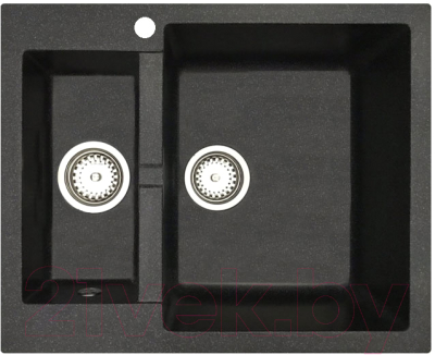 Мойка кухонная БелЭворс Duet R (черный) - фото