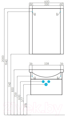 Тумба с умывальником Акватон Ария 65 (1A1340K0AA010)