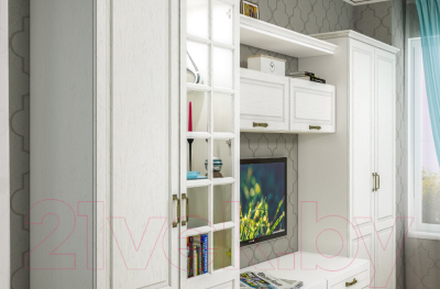 Полка Mobi Ливерпуль (белый/ясень ваниль НМ-1012-100 ПВХ)