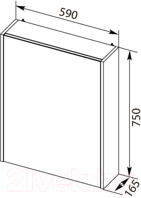 Шкаф с зеркалом для ванной Aquanet Палермо 60 / 203939