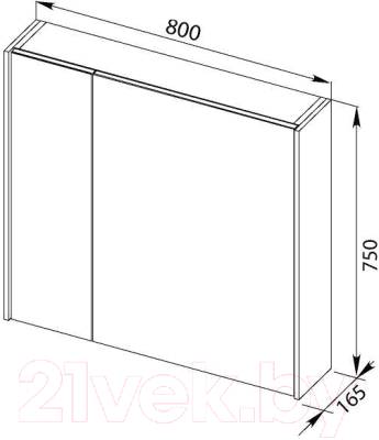 Шкаф с зеркалом для ванной Aquanet Латина 80 / 179635