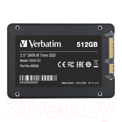 SSD диск Verbatim Vi550 S3 512GB (49352)