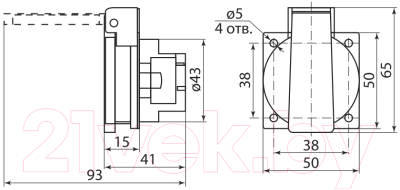 Розетка переносная TDM SQ0606-0001