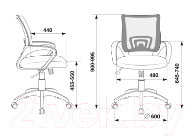 Кресло офисное Бюрократ CH-695N/BL/TW-11 (сетка синий/черный, TW-05/TW-11)