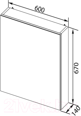 Шкаф с зеркалом для ванной Aquanet Порто 60 / 195727