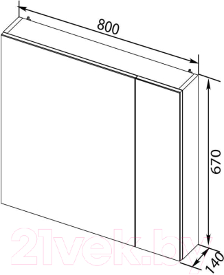 Шкаф с зеркалом для ванной Aquanet Порто 80 / 195728