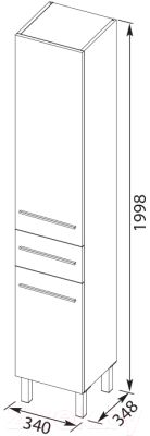 Шкаф-пенал для ванной Aquanet Верона 35 L / 187487