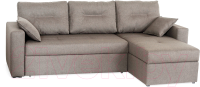 Диван угловой Мебель-Парк Торонто 1 Evolution 3 Antelope рогожка (светло-коричневый) - фото