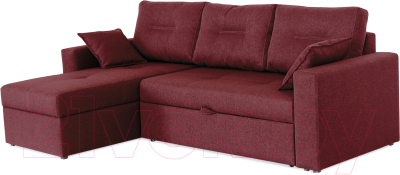 Диван угловой Мебель-Парк Торонто 1 Evolution 6 Cranberry рогожка (вишневый)