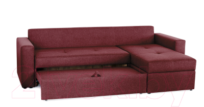 Диван угловой Мебель-Парк Торонто 1 Evolution 6 Cranberry рогожка (вишневый)