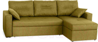 Диван угловой Мебель-Парк Торонто 1 Evolution 8 Golden Yellow рогожка (горчичный) - фото