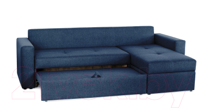 Диван угловой Мебель-Парк Торонто 1 Evolution 12 Navy рогожка (темно-синий)