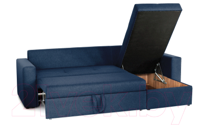 Диван угловой Мебель-Парк Торонто 1 Evolution 12 Navy рогожка (темно-синий)