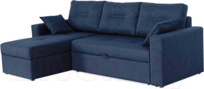 Диван угловой Мебель-Парк Торонто 1 Evolution 12 Navy рогожка (темно-синий)