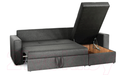 Диван угловой Мебель-Парк Торонто 1 Evolution 18 Elephant рогожка (серый-пыльный)