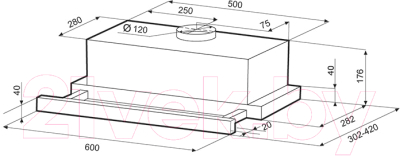 Вытяжка телескопическая Krona Kamilla Eco 600 BL / 00026735