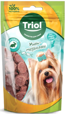 Лакомство для собак Triol Мини-медальоны из кролика для мини-собак / 10171032 - фото