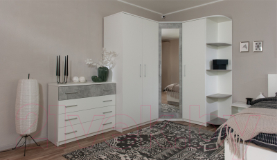 Угловое окончание для шкафа Империал Аврора угловой (белый/ателье светлый)