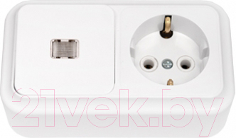 Блок выключатель+розетка Bylectrica Пралеска В-РЦ-567 - фото