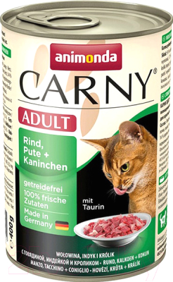 Влажный корм для кошек Animonda Carny Adult с говядиной, индейкой и кроликом - фото