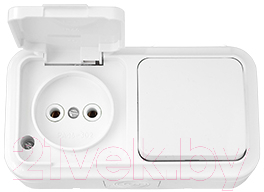 Блок выключатель+розетка Bylectrica Пралеска Аква В-РЦ-653 - фото