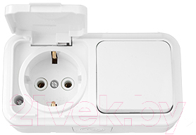Блок выключатель+розетка Bylectrica Пралеска Аква В-РЦ-657 - фото
