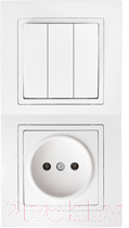 Блок выключатель+розетка Bylectrica Уют 3В-РЦ-728 - фото