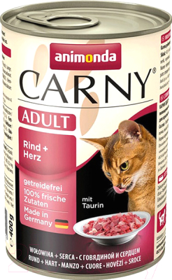 Влажный корм для кошек Animonda Carny Adult с говядиной и сердцем - фото