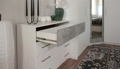 Комод Империал Аврора (белый/ателье светлый)