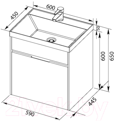Умывальник Aquanet Орлеан 60 / 179393