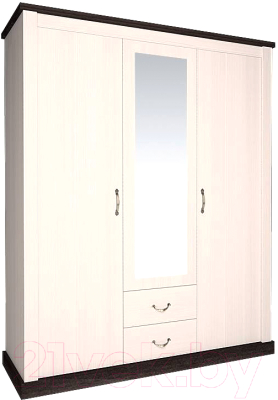 Шкаф Интерлиния ТР-ШС-3 (вудлайн кремовый/дуб венге) - фото