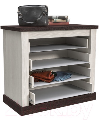 Комод Интерлиния ТР-4Ш (вудлайн кремовый/дуб венге)