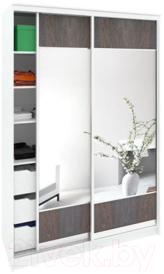 Шкаф Кортекс-мебель Сенатор ШК10 Геометрия ДСП с зеркалом - фото