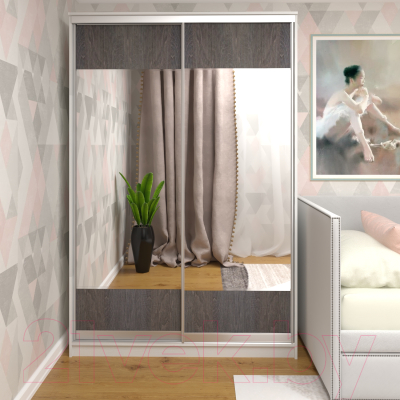 Шкаф Кортекс-мебель Сенатор ШК10 Геометрия ДСП с зеркалом