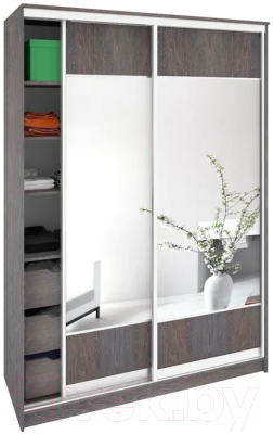 Шкаф Кортекс-мебель Сенатор ШК10 Геометрия ДСП с зеркалом - фото