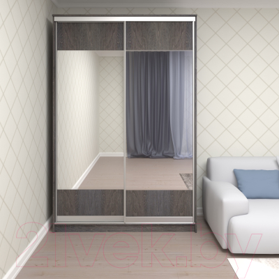 Шкаф Кортекс-мебель Сенатор ШК10 Геометрия ДСП с зеркалом