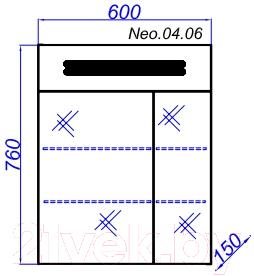 Шкаф с зеркалом для ванной Aqwella Нео / Neo.04.06