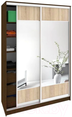 Шкаф Кортекс-мебель Сенатор ШК10 Геометрия ДСП с зеркалом - фото